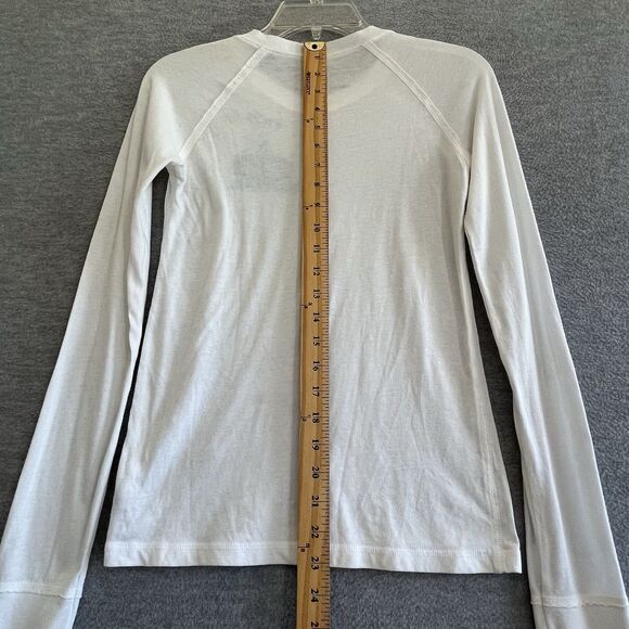 Abercrombie Fitch Y2K Graphic Henley Top Size M Buttons Long Sleeve Bella Swan - Picture 9 of 12
